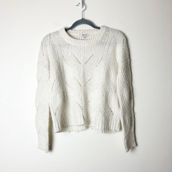 MADEWELL • Women’s Charley Pullover Sweater Alpaca Blend Antique Cream Size XXS - Picture 2 of 6